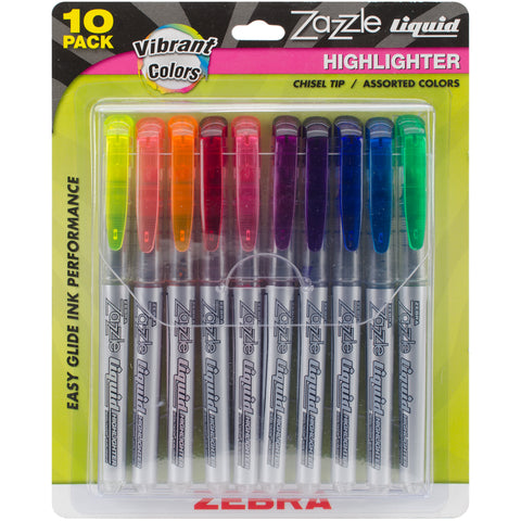 Zazzle Liquid Chisel Tip Highlighter 10/Pkg