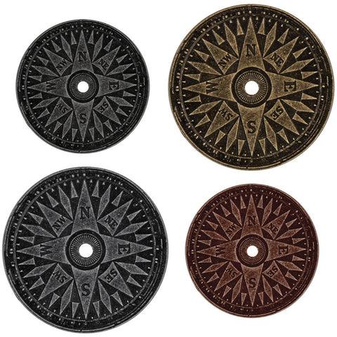 Idea-Ology Metal Compass Coins 1.25" & 1.5" 4/Pkg