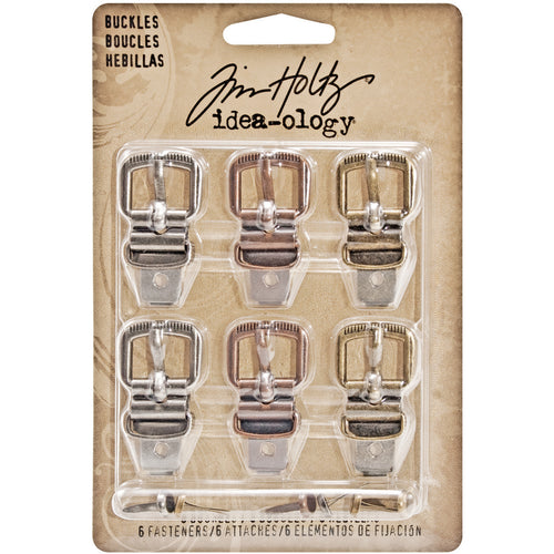 Idea-Ology Metal Buckles W/Brads 1.5" 6/Pkg