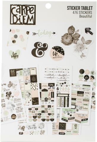 Carpe Diem Beautiful A5 Stickers 12/Pkg