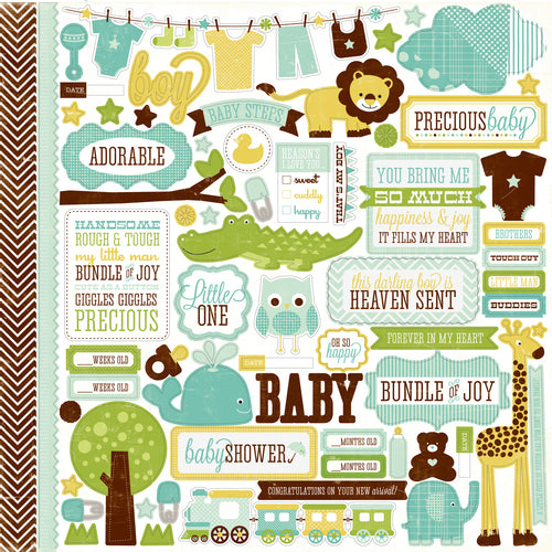 Bundle Of Joy Boy Cardstock Stickers 12"X12"