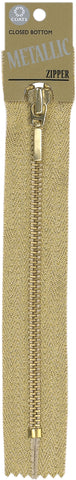 Coats Fashion Metallic Closed Bottom Zipper 9"