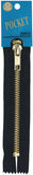 Coats Fashion Pocket/Brass Teeth Zipper 5"