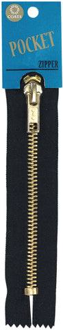 Coats Fashion Pocket/Brass Teeth Zipper 5"