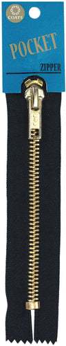 Coats Fashion Pocket/Brass Teeth Zipper 5"