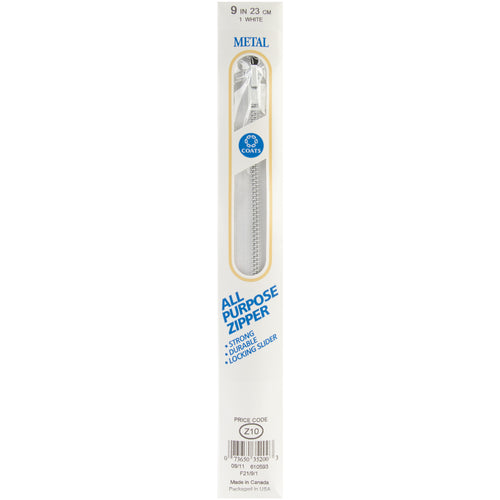 Coats All-Purpose Metal Zipper 9"
