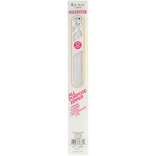 Coats All-Purpose Plastic Zipper 6"