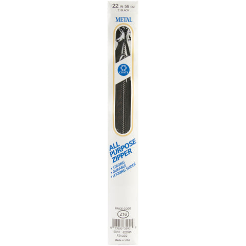 Coats All-Purpose Metal Zipper 22"