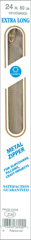 Coats Extra Long Metal Zipper 24"
