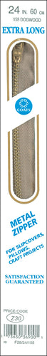 Coats Extra Long Metal Zipper 24"
