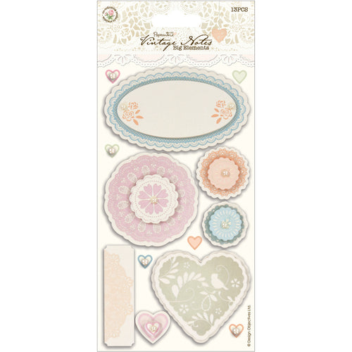 Papermania Vintage Notes Big Elements Cardstock Die-Cuts