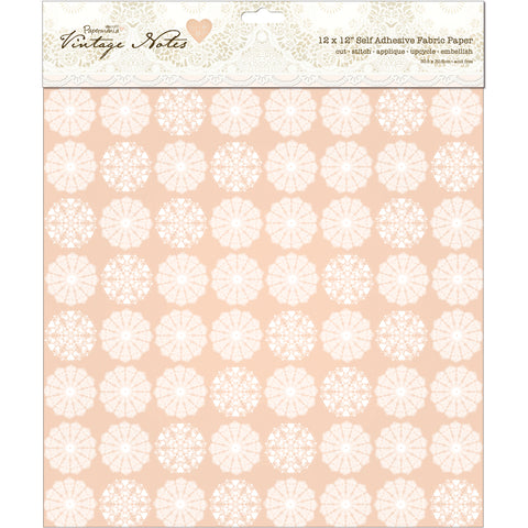Papermania Vintage Notes Self-Adhesive Fabric Paper 12"X12"