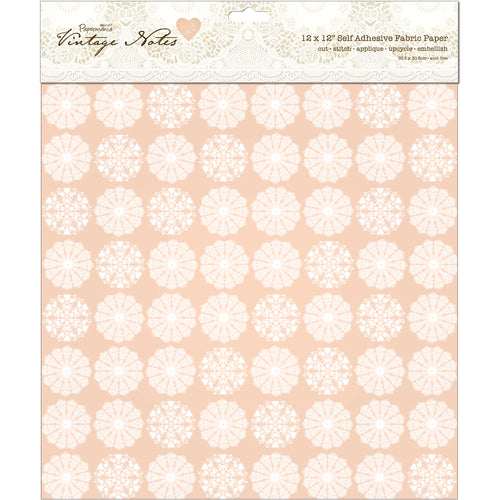 Papermania Vintage Notes Self-Adhesive Fabric Paper 12"X12"