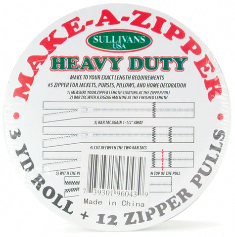Sullivans Make-A-Zipper Kit Heavy-Duty 3yd