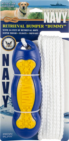 US Navy Retrieval 9"x2.75" Bumper Dummy W/24' Of Rope