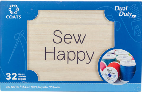 Coats Dual Duty XP Spool Collection W/Wood Box 32/Pkg