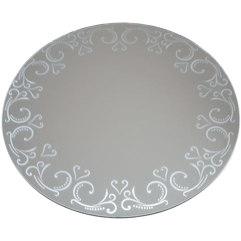 Round Glass Mirror W/Pattern Edge Bulk