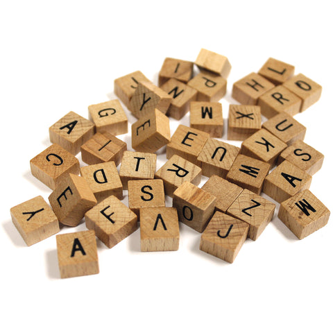 Wood Alphabet Tiles .5" 40/Pkg