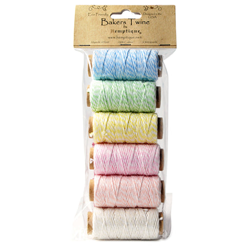 Hemptique Cotton Baker's Twine Mini Spool Set 2-Ply 65'