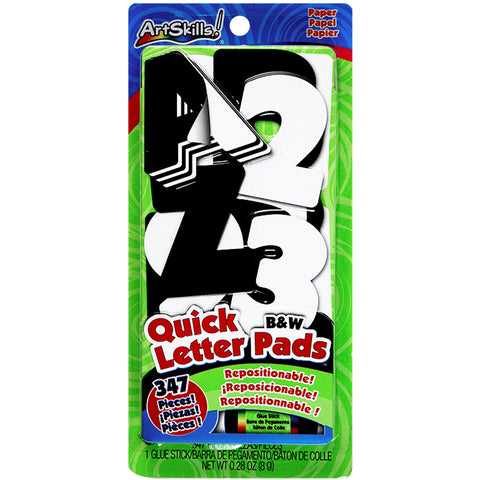 Quick Letter & Number Pads Repositionable 347/Pkg