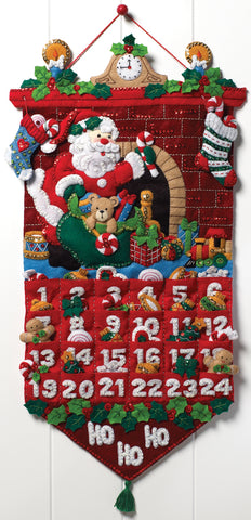 Bucilla Advent Calendar Felt Applique Kit 13"X25"