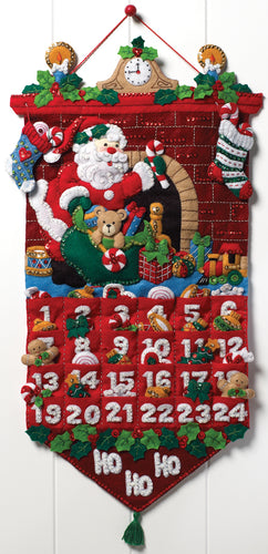 Bucilla Advent Calendar Felt Applique Kit 13"X25"