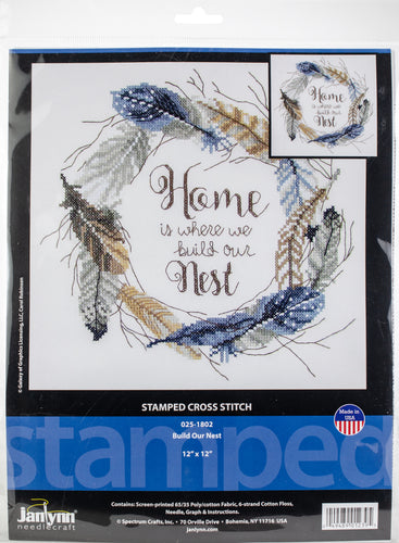 Janlynn Stamped Cross Stitch Kit 12"X12"