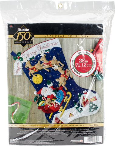 Bucilla Felt Jumbo Stocking Applique Kit 28" Long