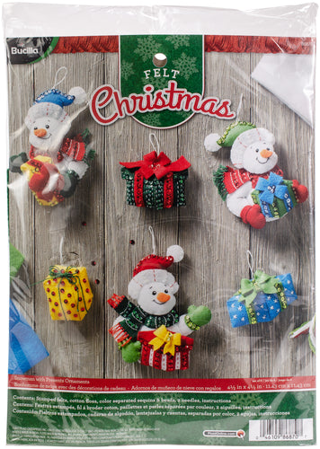 Bucilla Felt Ornaments Applique Kit 4.5"X4.5" Set of 6