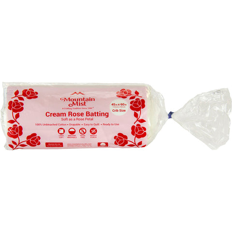 Mountain Mist Cream Rose Cotton Needlepunch Batting