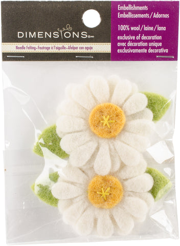Dimensions Feltworks Felt Daisies 2/Pkg