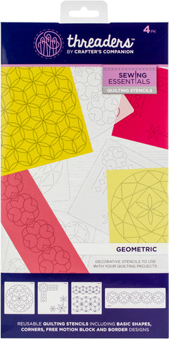Crafter's Companion Threaders Quilt Stencil 4/Pkg