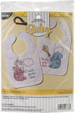 Bucilla Stamped Bib Cross Stitch Kit 9"X14" 2/Pkg