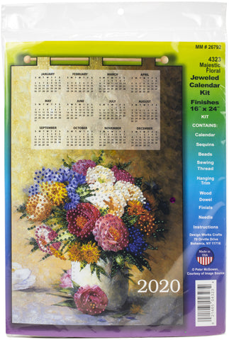 Design Works 2020 Calendar Felt Applique Kit 16"X24"