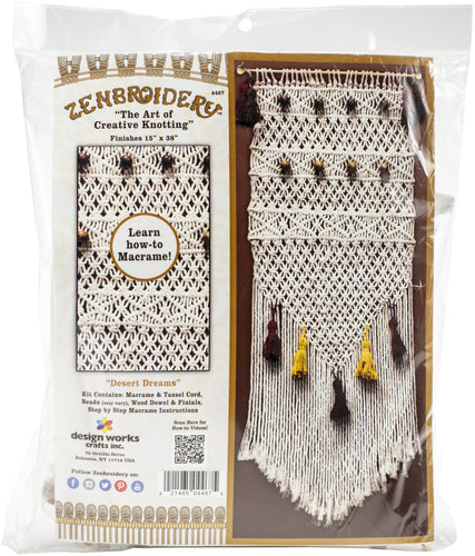 Design Works/Zenbroidery Macrame Wall Hanging Kit 15"X38"