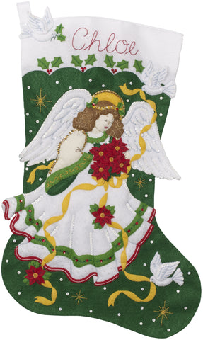Bucilla Felt Stocking Applique Kit 28" Long