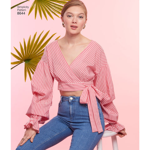 Simplicity Misses Wrap Top With Variations