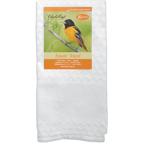 Charles Craft Estate Diamond Weave Towel 14 Count 16"X24"
