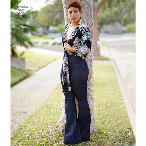 Simplicity Mimi G Misses High Waisted Pants & Tie Front Top