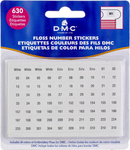 DMC Floss Number Stickers