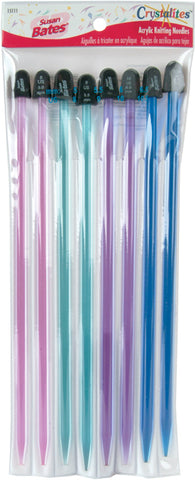 Crystalites Single Point Knitting Needles 10" Gift Set