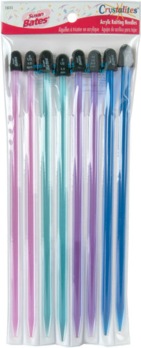 Crystalites Single Point Knitting Needles 10" Gift Set