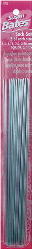 Silvalume Double Point Knitting Needles 7" 20/Pkg Sock Set