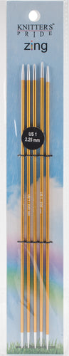 Knitter's Pride-Zing Double Pointed Needles 8"