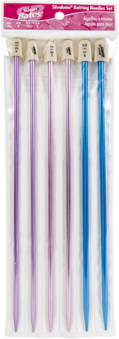 Silvalume Single Point Knitting Needles 10" Gift Set