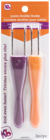 Knitting Board Double Knit Loom Hook 2/Pkg