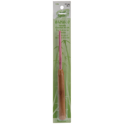 Susan Bates Bamboo Handle/Silvalume Head Crochet Hook 5.5"