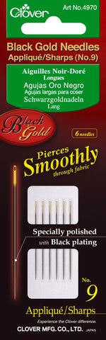 Clover Black Gold Applique/Sharps Needles