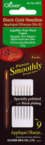 Clover Black Gold Applique/Sharps Needles