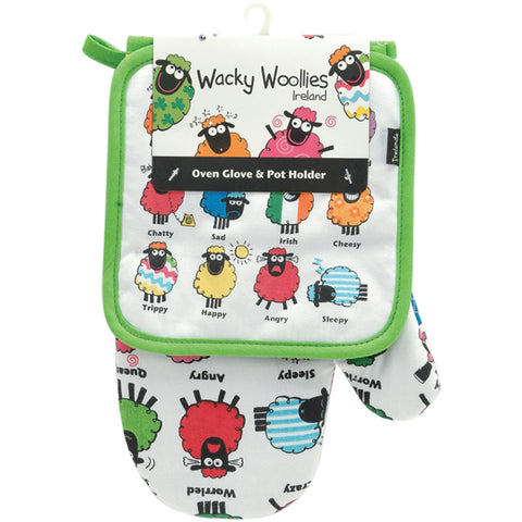 Dublin Gift Wacky Woollies Oven Glove 11"X6.5" & Pot Holder